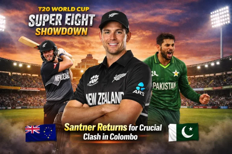 Santner Boosts New Zealand Ahead of Super Eight Clash vs Pakistan