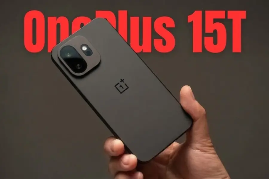 “OnePlus 15T compact flagship in Pure Cocoa color with 6.32-inch display”