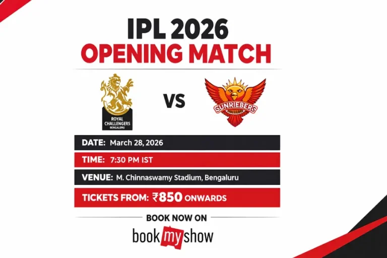“RCB vs SRH 2026 Ticket booking screen on RCB official app”
