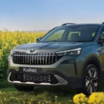 Skoda Kushaq Facelift 2026 SUV with new LED grille and panoramic sunroof design in India.